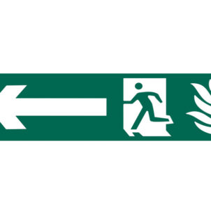 Running Man Arrow Left - PVC Sign 200 x 50mm