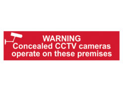 Warning Concealed CCTV Camera – PVC Sign 200 x 50mm