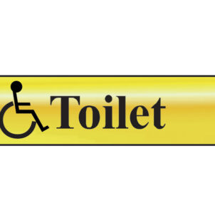 Disabled Toilet - Polished Brass Effect 200 x 50mm