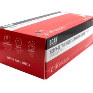 Black Heavy-Duty Nitrile Disposable Gloves Large Size 8 (Box of 100)