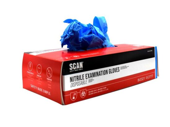 Blue Nitrile Disposable Gloves Large (Box of 100) - Image 2