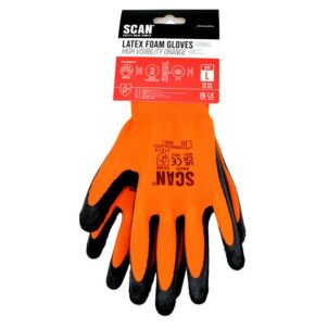 Hi-Vis Orange Foam Latex Coated Gloves - L (Size 9) - Image 3