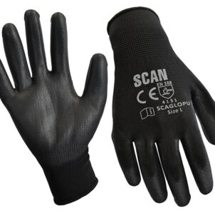Black PU Coated Gloves - M (Size 8) (240 Pairs)