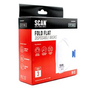 Fold Flat Disposable Mask FFP2 Protection (Pack 3)