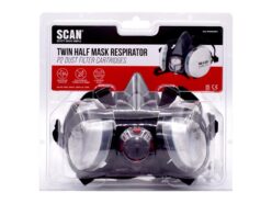 Twin Half Mask Respirator + P2 Dust Filter Cartridges