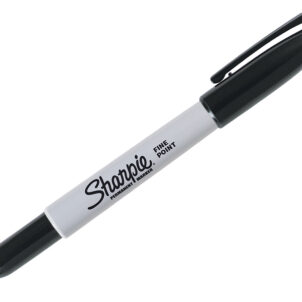 Fine Tip Permanent Marker Black (Pack 2)