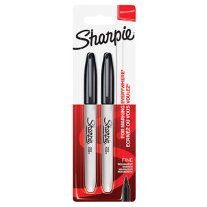 Fine Tip Permanent Marker Black (Pack 2) - Image 3