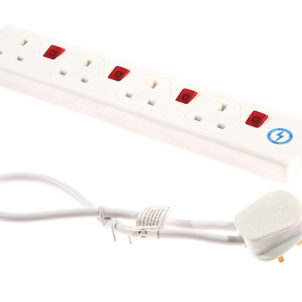 Extension Lead 240V 4-Way 13A Surge Protection Switched 0.75m
