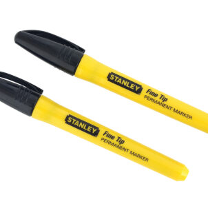 Fine Tip Permanent Marker Black (Pack 2)