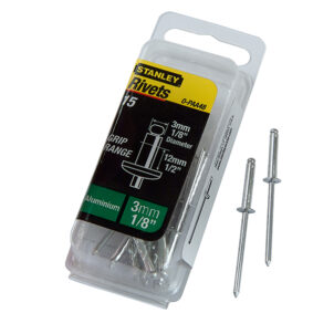1-PAA48 Aluminium Rivets Long 3 x 12mm Pack of 15