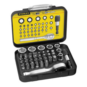 1/4in Drive Ratchet, Bit & Socket Set, 39 Piece