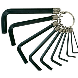 Metric Hexagon Key Set on Ring, 10 Piece