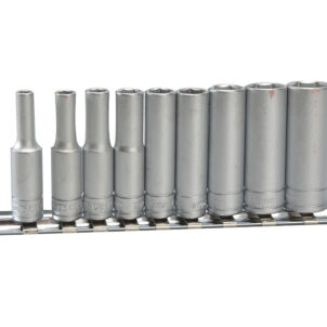 M1407 Deep Socket Clip Rail Set of 10 Metric 1/4in Drive