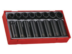 TT9116 Regular/Deep Impact Socket Set, 16 Piece-  1/2in Drive