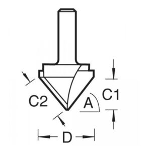 11/3 x 1/2 TCT V-Groove Cutter 45° 9.2 x 19.1mm - Image 4