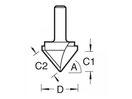 11/3 x 1/2 TCT V-Groove Cutter 45° 9.2 x 19.1mm - Image 4