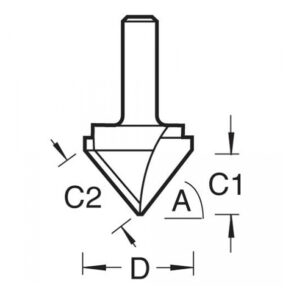 11/3 x 1/4 TCT V-Groove Cutter 45° 9.2 x 19.1mm - Image 4