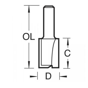 3/4 x 1/2 TCT Two Flute Cutter 8.0 x 19mm