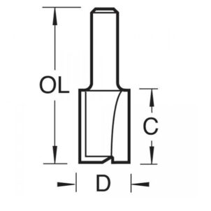 3/4 x 1/4 TCT Two Flute Cutter 8.0 x 19mm