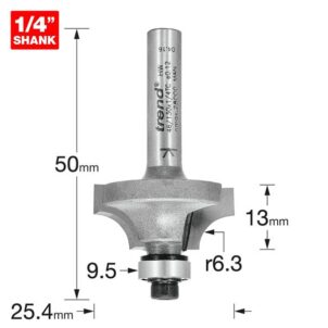 46/130 x 1/4 TCT Bearing Guided Ovolo & Round Over 6.3mm Radius