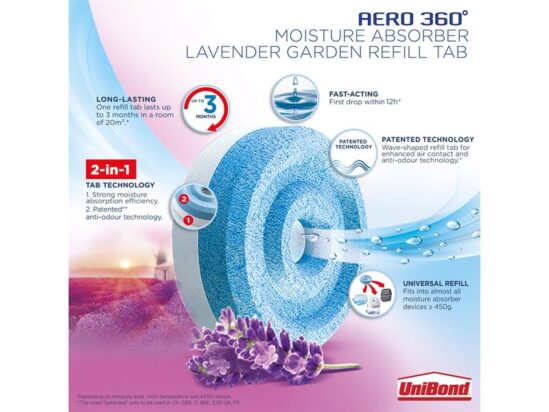 AERO 360º Moisture Absorber Lavender Garden Refills (Pack 2) - Image 3
