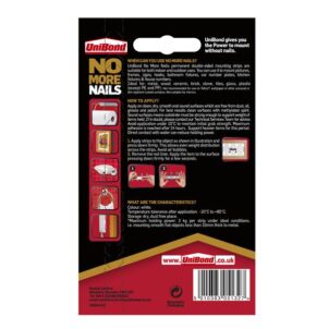 No More Nails Indoor & Outdoor Permanent Mounting Tape Strips (Pack of 10)