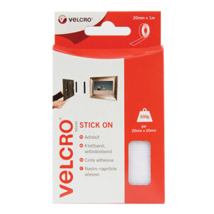 VELCRO® Brand Stick On Tape 20mm x 1m White