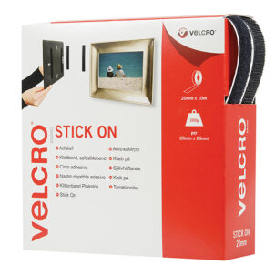 VELCRO® Brand Stick On Tape 20mm x 10m Black