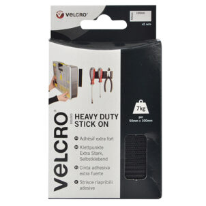VELCRO® Brand Heavy-Duty Stick On Strips (2) 50 x 100mm Black - Image 2