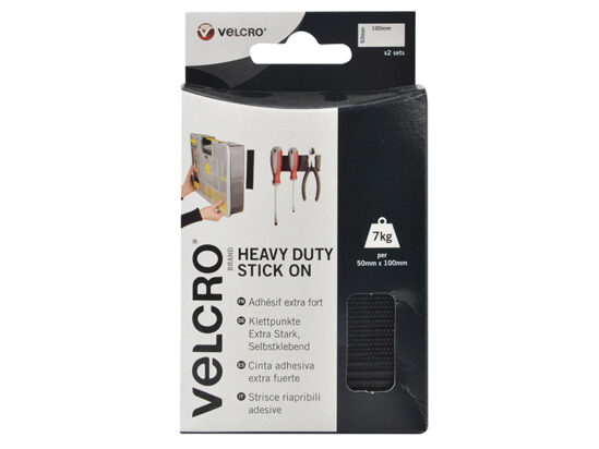 VELCRO® Brand Heavy-Duty Stick On Strips (2) 50 x 100mm Black - Image 2