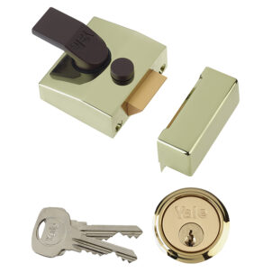 85 Deadlocking Nightlatch 40mm Backset Brasslux Finish Box