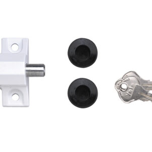 P114 Patio Door Lock White Finish Visi-pack