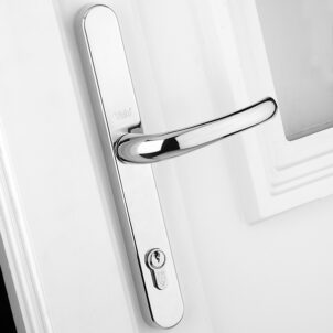 Retro Door Handle PVCu Polished Chrome Finish