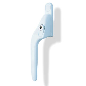 White Offset Locking PVCu Window Handle Left