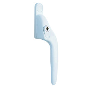 White Offset Locking PVCu Window Handle Right