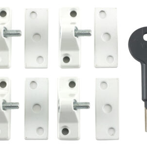 8K118 Economy Window Lock White Finish Pack of 4 Visi
