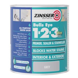 Bulls Eye® 1-2-3 Plus Primer, Sealer & Stain Killer Grey 1 litre