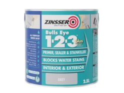 Bulls Eye® 1-2-3 Plus Primer, Sealer & Stain Killer Grey 2.5 litre