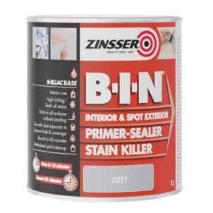 B.I.N® Primer, Sealer & Stain Killer Paint Grey 1 litre