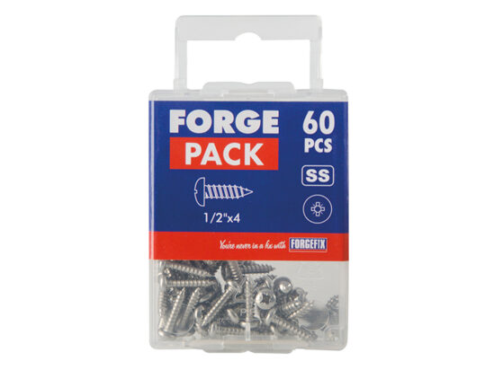 Self-Tapping Screw Pozi Compatible Pan Head SS 1/2in x 4 ForgePack 60 - Image 2
