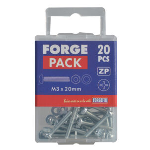 Machine Screw Pozi Compatible Pan Head ZP M3 x 20mm ForgePack 50 - Image 2