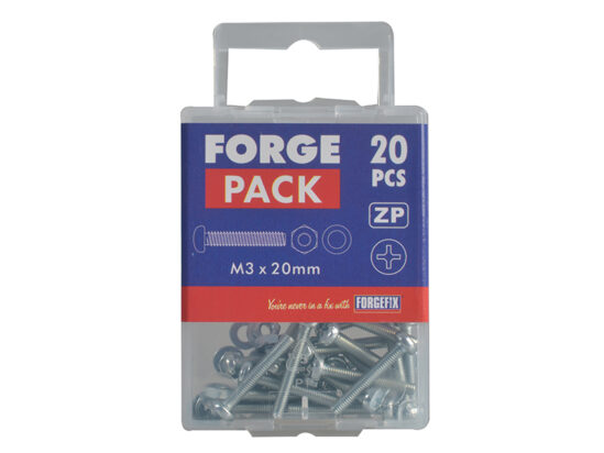 Machine Screw Pozi Compatible Pan Head ZP M3 x 20mm ForgePack 50 - Image 2