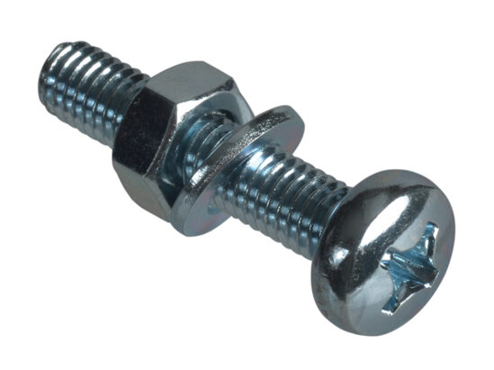 Machine Screw Pozi Compatible Pan Head ZP M6 x 30mm ForgePack 8