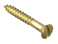 Wood Screw Slotted Raised Head Solid Brass 1in x 6 ForgePack 20